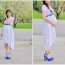 non maternity striped knit tapered dress