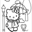 hello kitty in the rain coloring pages