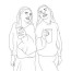coloring pages two teen girls having