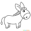 cute donkey coloring page free