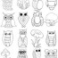 free owls and mushrooms coloring page