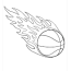 basketball fire coloring page free