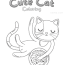 cute cat coloring pages for kids kidpid
