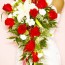 bridal cascading bouquet with fake flowers