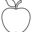 simple apple outline coloring page