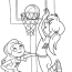 girls playing basketball coloring page