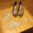 diy wedding shoes with lace applique