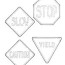 road signs coloring sheet clip art