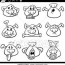 dog emoticons cartoon coloring page