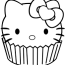 cupcake hello kitty coloring page