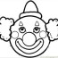 clowns face coloring page for kids