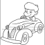 free online coloring pages kid in car