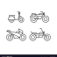 line art motorcycle icon sets royalty