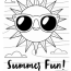 sun and summer coloring page free