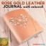 diy leather journal rose gold with