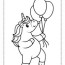 cute unicorn with balloons coloring page