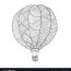 air balloon coloring book page for