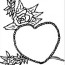 rose and the heart coloring page for