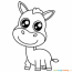 cute donkey coloring page free