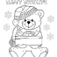 christmas bear coloring page for the
