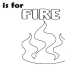 fire letter f coloring page free