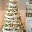 a gold and white christmas tree for