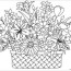 basket flowers coloring pages flower