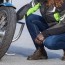 your motorcycle gets a flat tire