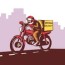 2d animation delivery man riding