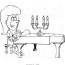 vector of cartoon girl playing a piano
