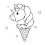 unicorn ice cream cone coloring page