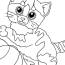 funny kitten coloring page online and