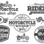 motorcycle vector labels elements