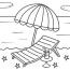 beach chair and umbrella coloring page